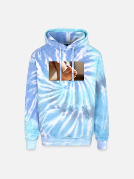 Female foot - Adult Tie Dye Hoodie - blue lagoon