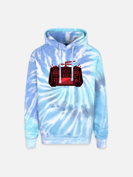 Drone Remote Controller Icon - Adult Tie Dye Hoodie - blue lagoon