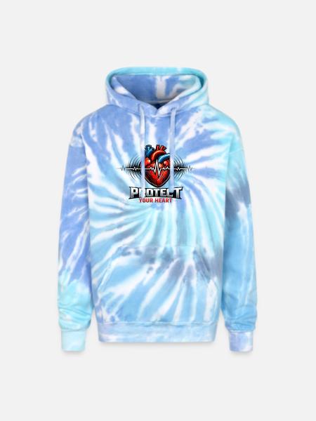 Protect Your Heart - Adult Tie Dye Hoodie - blue lagoon