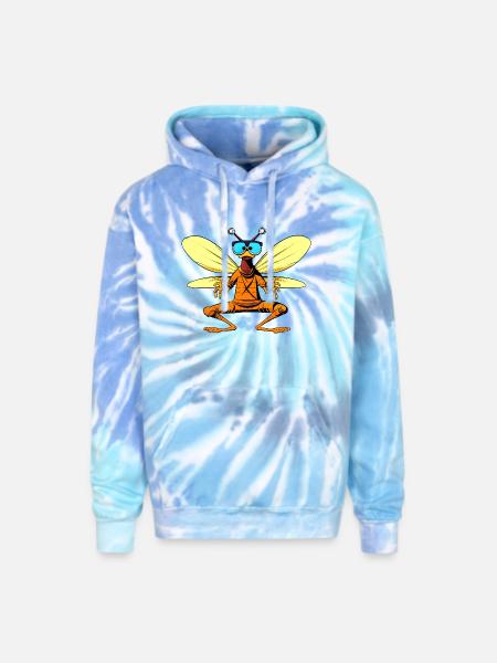 Fly Yogi - Adult Tie Dye Hoodie - blue lagoon