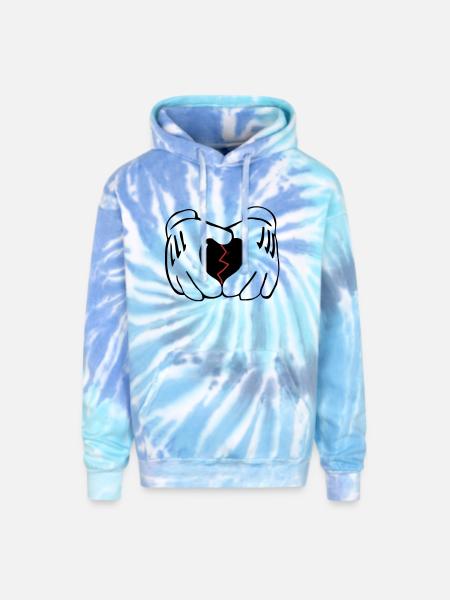 no_glove_love - Adult Tie Dye Hoodie - blue lagoon