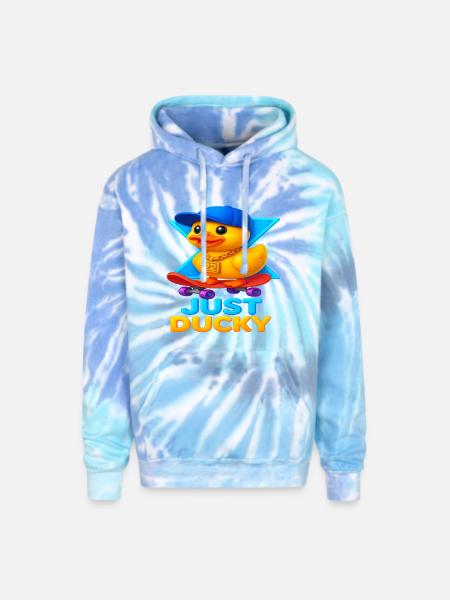 Just Ducky X22 - Adult Tie Dye Hoodie - blue lagoon