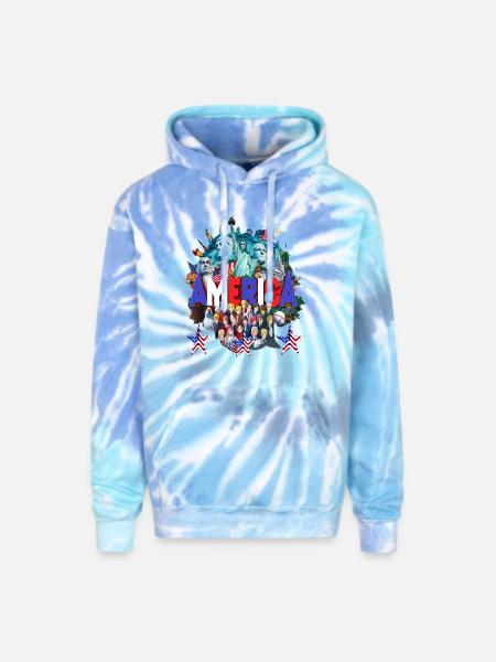 Liberty Legacy T-shirt - Adult Tie Dye Hoodie - blue lagoon
