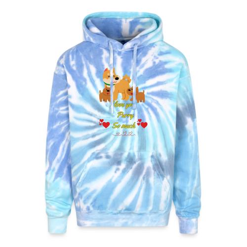 Cute Dog Family Love – “I Love You Purry So much - Adult Tie Dye Hoodie