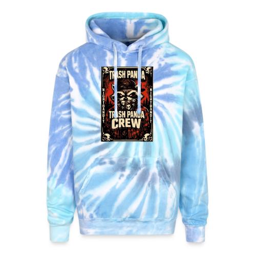 Midnight Forager Raccoon Mushroom Hunter - Adult Tie Dye Hoodie