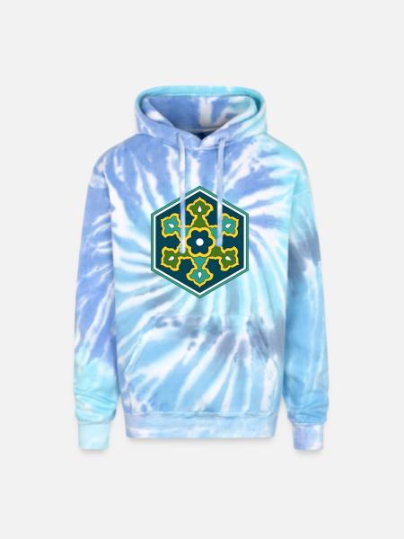 Ottoman Turkish - Adult Tie Dye Hoodie - blue lagoon