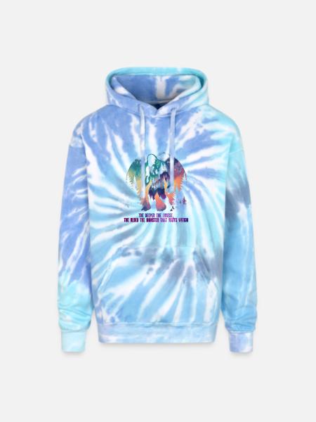 Bigfoot Creature Mythological Creatures - Adult Tie Dye Hoodie - blue lagoon