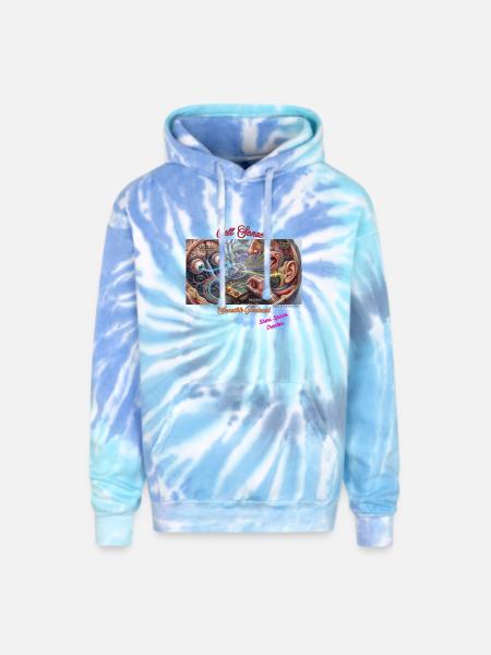 Cell- Sense - Adult Tie Dye Hoodie - blue lagoon