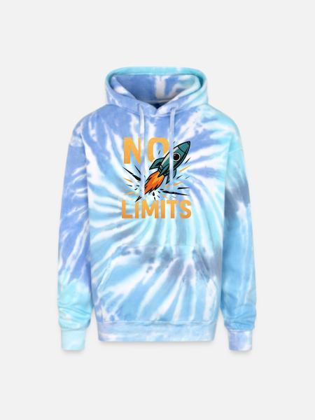 No Limits - Adult Tie Dye Hoodie - blue lagoon