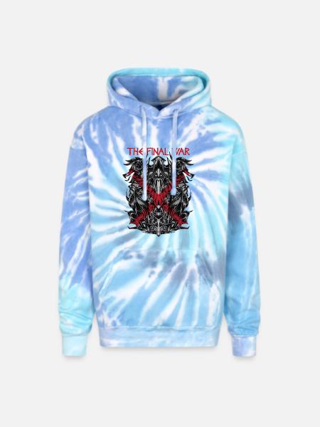 Final War Glyphs - Adult Tie Dye Hoodie - blue lagoon