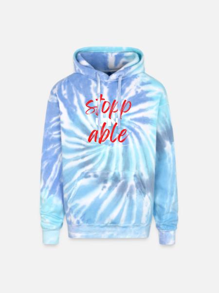 Un stoppable - Adult Tie Dye Hoodie - blue lagoon