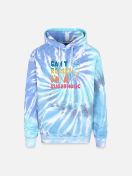 Sugarholic Ice Cream Pop - Adult Tie Dye Hoodie - blue lagoon