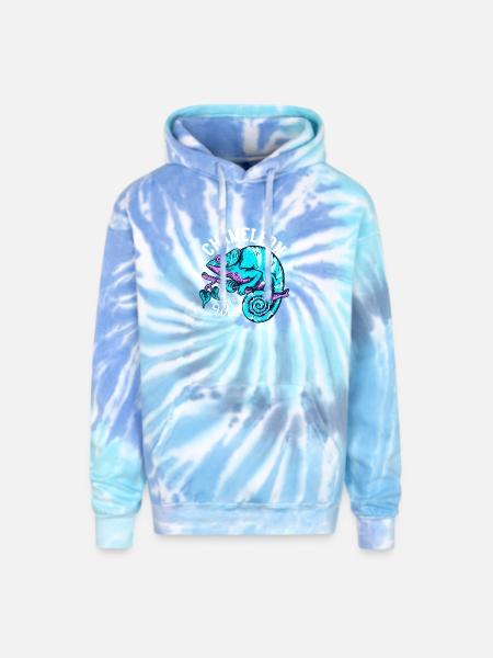 Chameleon - Adult Tie Dye Hoodie - blue lagoon