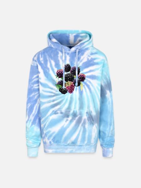 Freedom of berries - Adult Tie Dye Hoodie - blue lagoon