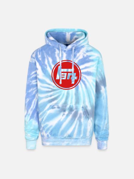 Toyota TEQ Logo - Adult Tie Dye Hoodie - blue lagoon