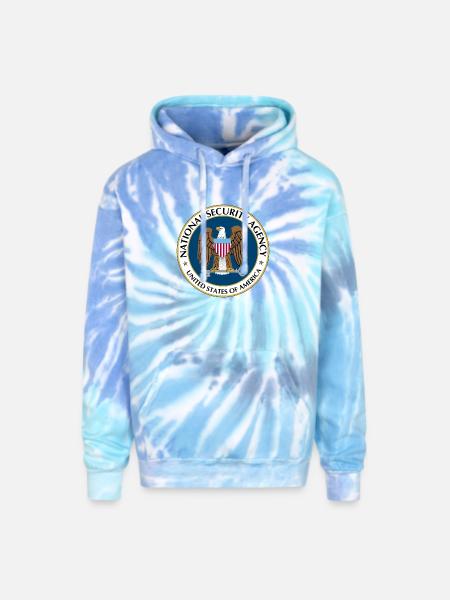 National Security Agency Logo - Adult Tie Dye Hoodie - blue lagoon