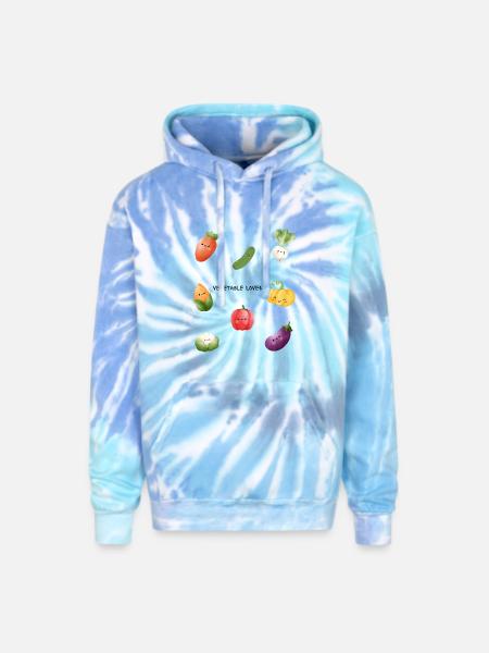 Vegetable_Lover - Adult Tie Dye Hoodie - blue lagoon