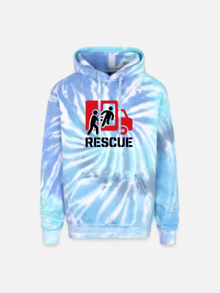 Rescue EMS Paramedic Action - Adult Tie Dye Hoodie - blue lagoon