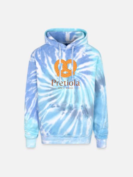 PRETZEL DAY - Adult Tie Dye Hoodie - blue lagoon