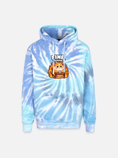 Fine. Probably - Adult Tie Dye Hoodie - blue lagoon