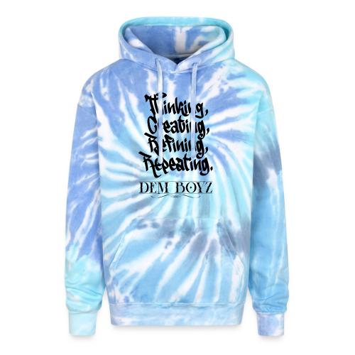 Thinking, Creating, Refining, Repeating - Adult Tie Dye Hoodie