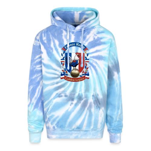 France Rooster Reign T-Shirt, Tricolore Pride Gift - Adult Tie Dye Hoodie