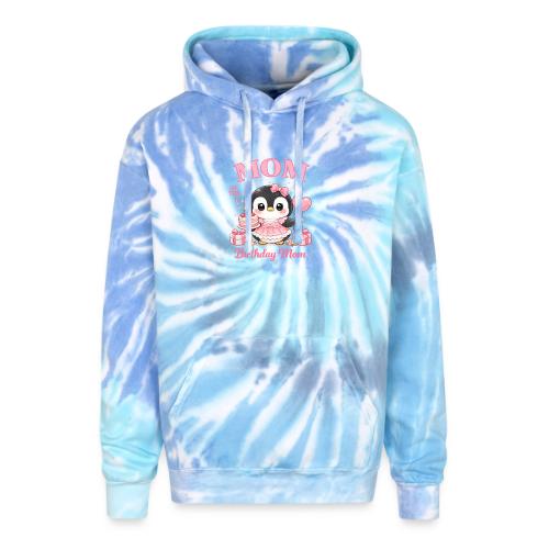 Cute Penguin Birthday Mom Kawaii Cake Balloon Gift - Adult Tie Dye Hoodie