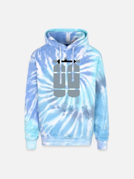 scuba - Adult Tie Dye Hoodie - blue lagoon