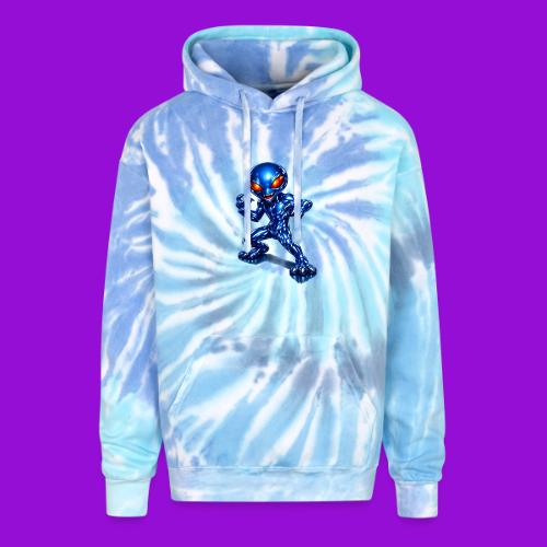 Angry Blue Alien - Adult Tie Dye Hoodie
