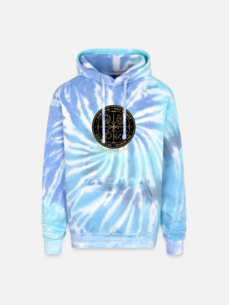 Guardians of the Night Crest - Adult Tie Dye Hoodie - blue lagoon