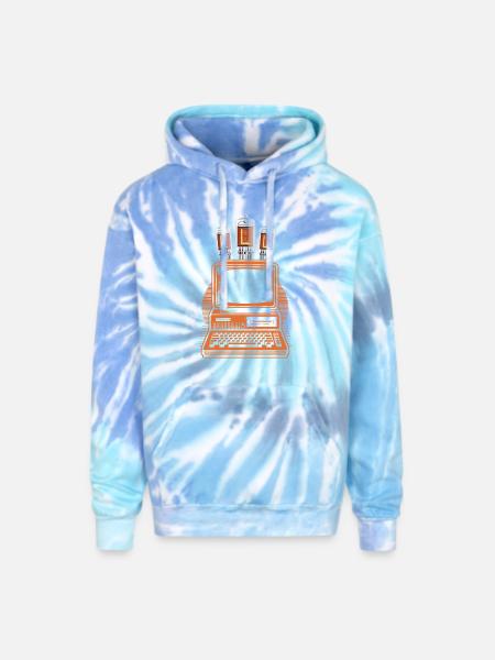 Retro Vacuum-Tube Computer - Adult Tie Dye Hoodie - blue lagoon
