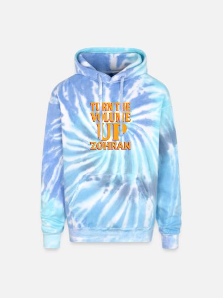 Turn the Volume Up Shirt - Adult Tie Dye Hoodie - blue lagoon
