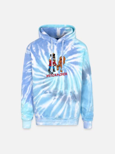 Nutcracker vs Gingerbread man - Adult Tie Dye Hoodie - blue lagoon