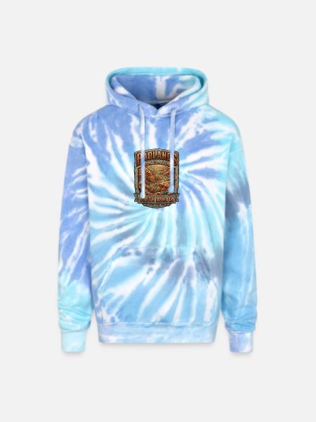 Badlands National Park Tee - Adult Tie Dye Hoodie - blue lagoon