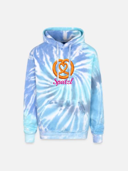 pretzel spatzl - Adult Tie Dye Hoodie - blue lagoon