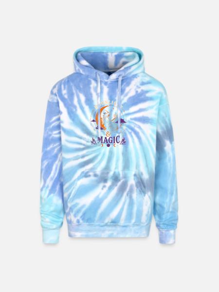 Moonlight & Magic Tshirt - Adult Tie Dye Hoodie - blue lagoon