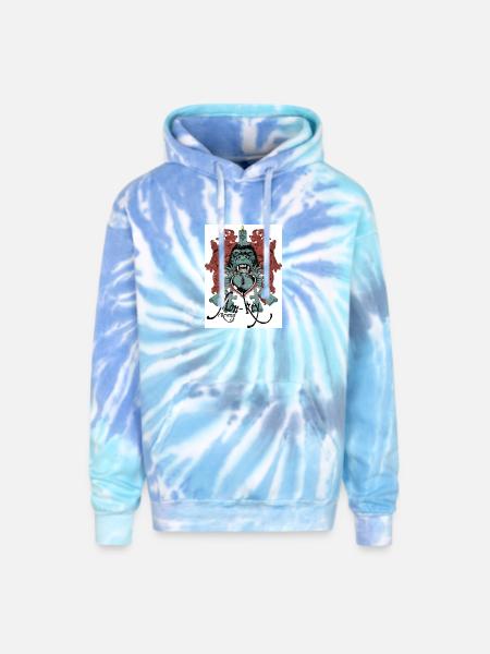 Mon-Key Revenge - Adult Tie Dye Hoodie - blue lagoon