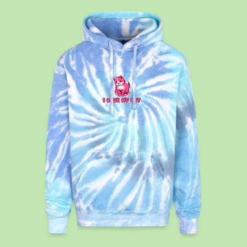 I love my cat - Adult Tie Dye Hoodie