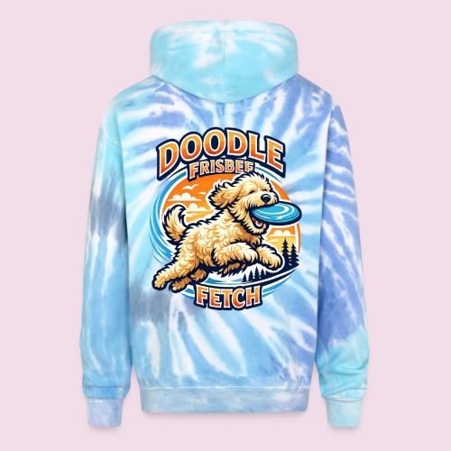 Doodle Frisbee Fetch | Goldendoodle Dog Lover - Adult Tie Dye Hoodie