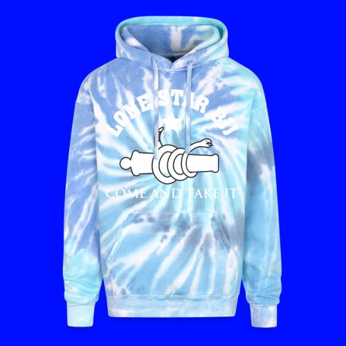Lone Star BJJ - Come and Take It - White and Red - Adult Tie Dye Hoodie