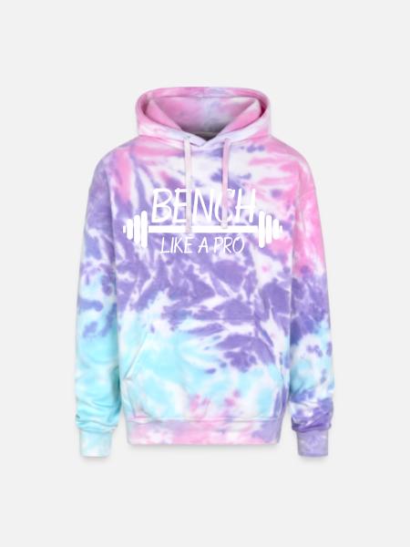 Bench Like A Pro - Adult Tie Dye Hoodie - cotton candy