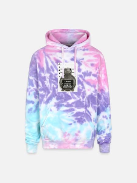 Crime Turtle Speeding Slow Zone - Adult Tie Dye Hoodie - cotton candy