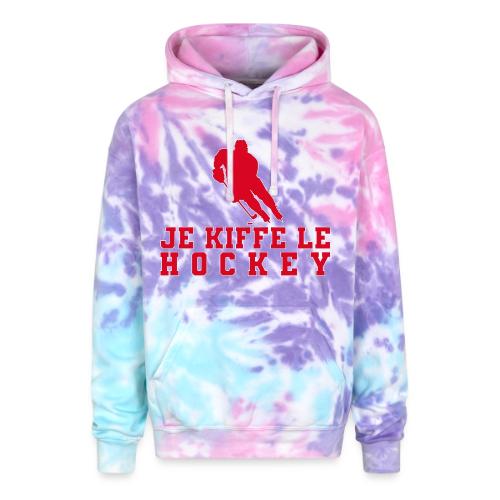 I love hockey - Adult Tie Dye Hoodie