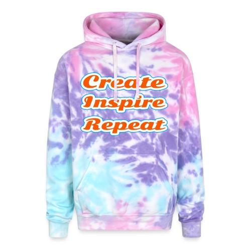 Create, Inspire, Repeat — Artist Life Script - Adult Tie Dye Hoodie