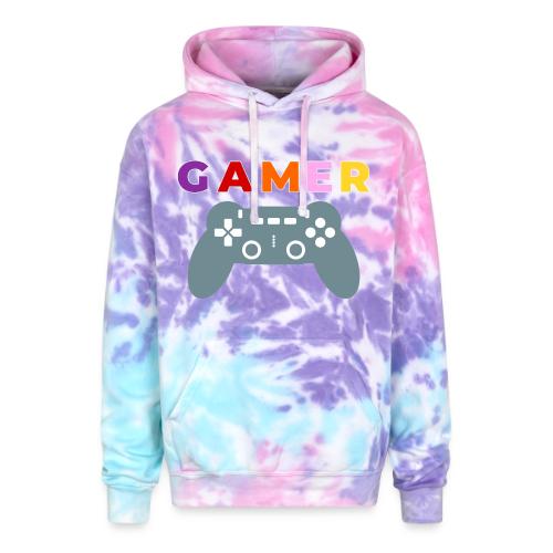 Colorful Gamer Controller Graphic - Adult Tie Dye Hoodie