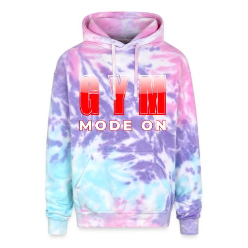 Gym Mode On Fitness Typography Design - Adult Tie Dye Hoodie