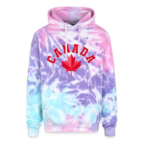 Canada with maple leaf - Adult Tie Dye Hoodie