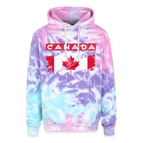 Canada, Inspired by the Canadian flag - Adult Tie Dye Hoodie