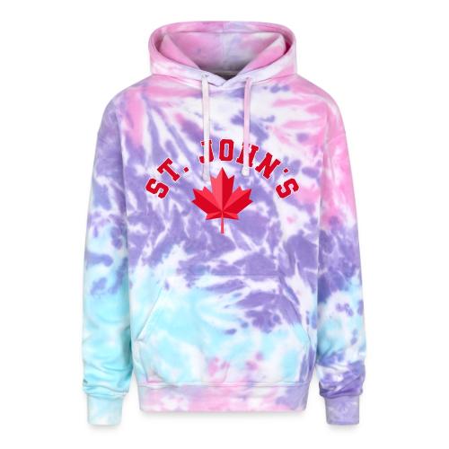 St. John's with maple leaf - Adult Tie Dye Hoodie