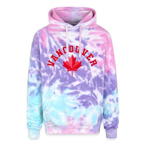 Vancouver with maple leaf - Adult Tie Dye Hoodie